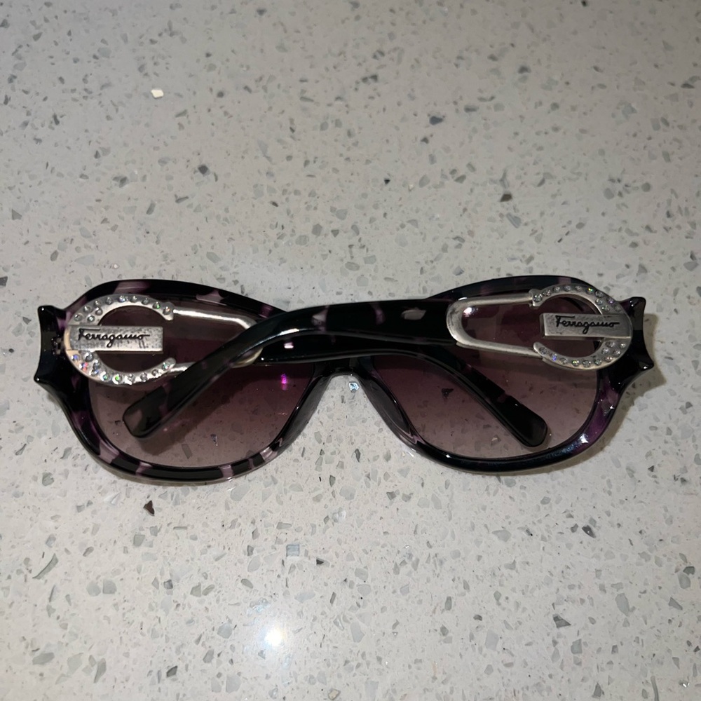 Salvatore Ferragamo Black and Purple Women's Sunglasses